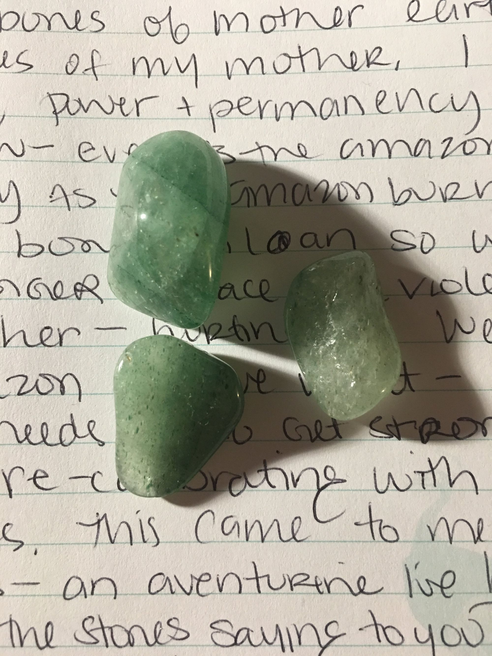 Allow me to explain starting with this photo of me writing down this transmission longhand. I’m working with aventurine stones (among others) to facilitate my healing. This transmission JUMPED through to the page as I held each of these stones. It c…