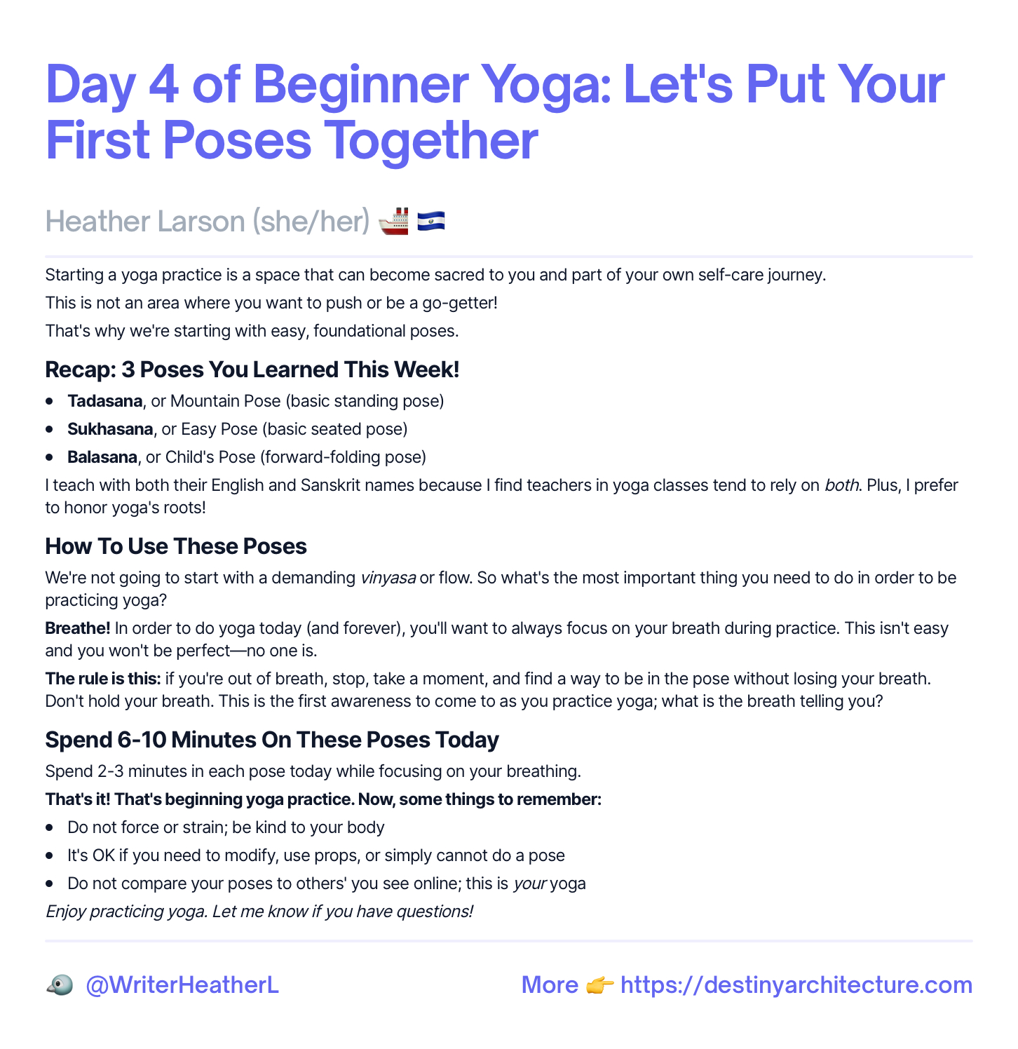 Day 4 Beginner Yoga: Safety & How To Practice