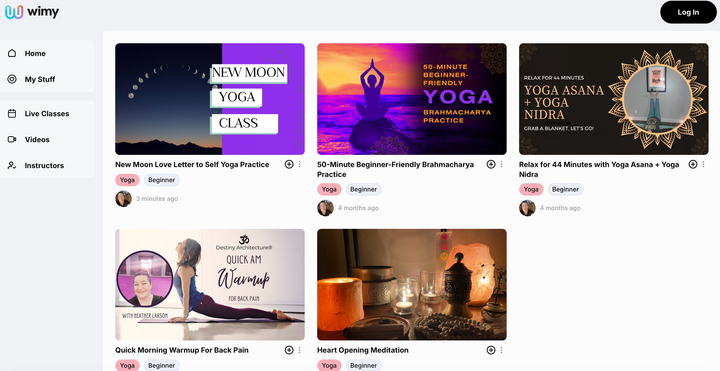Join me for yoga practice on Wimy.io!