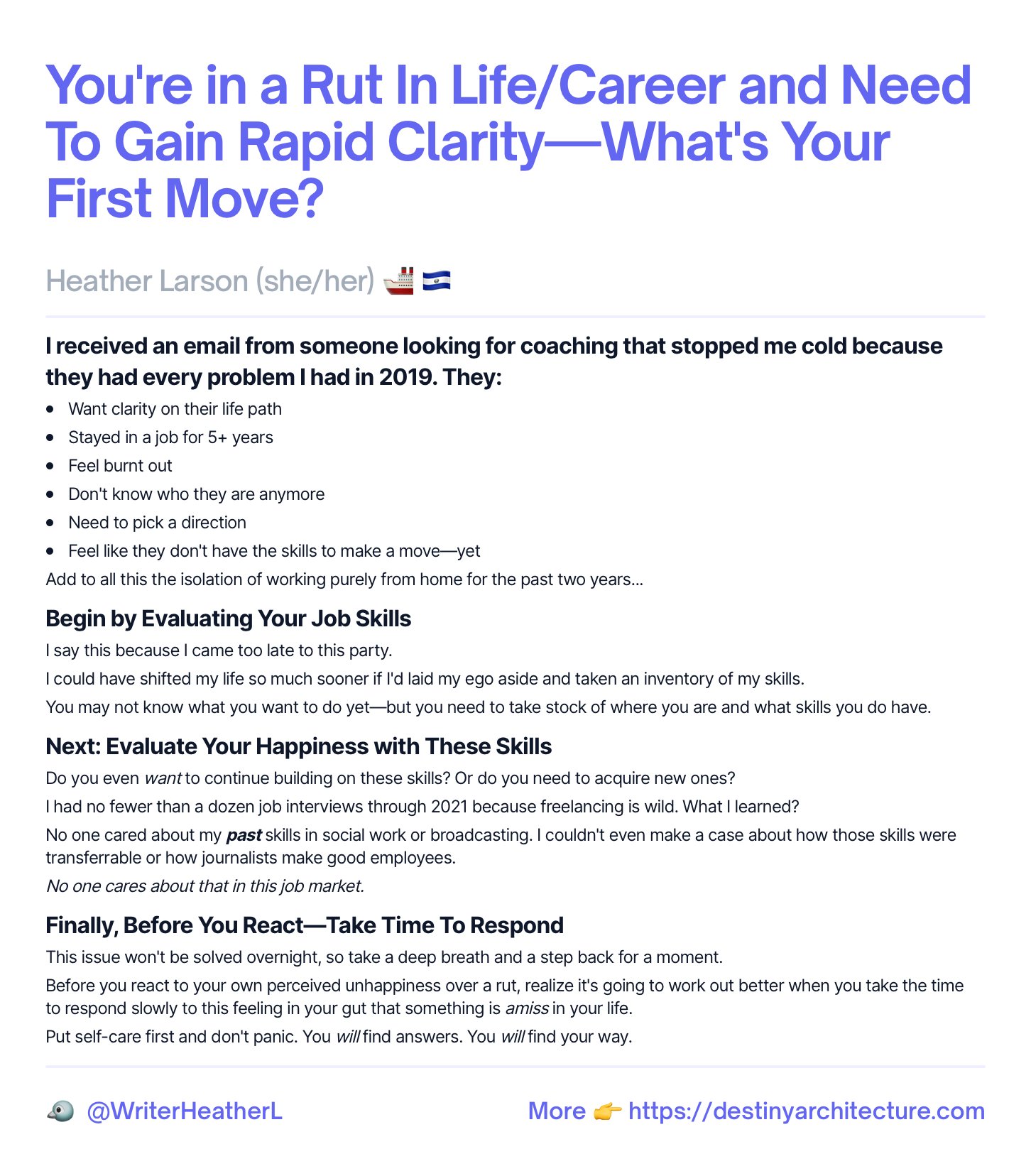 Feel As Though Your Life + Career Are In a Rut? Here's How To Begin.